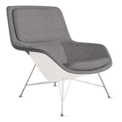 Herman Miller Striad Lounge Mid Back Chair, Wire Base in Grey - Herman Miller Authorized Retailer