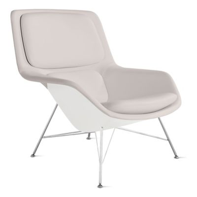 Herman Miller Striad Lounge Mid Back Chair, Wire Base in Cream - Herman Miller Authorized Retailer