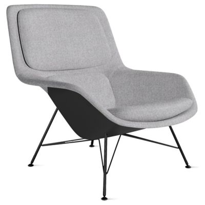 Herman Miller Striad Lounge Mid Back Chair, Wire Base in Grey - Herman Miller Authorized Retailer