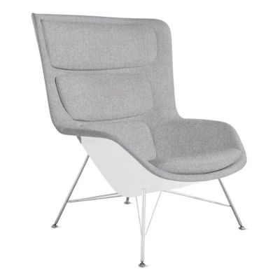 Herman Miller Striad Lounge High Back Chair, Wire Base in Grey - Herman Miller Authorized Retailer