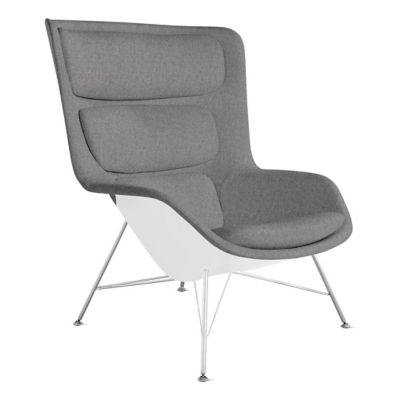 Herman Miller Striad Lounge High Back Chair, Wire Base in Grey - Herman Miller Authorized Retailer