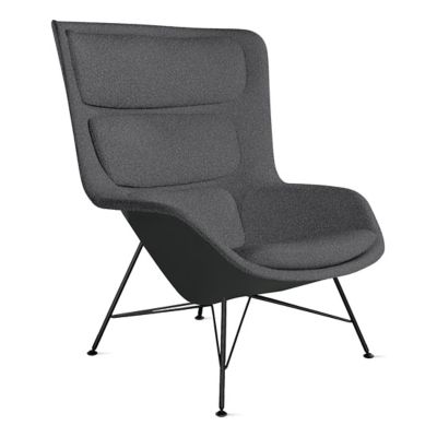 Herman Miller Striad Lounge High Back Chair, Wire Base in Grey - Herman Miller Authorized Retailer