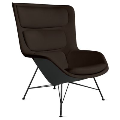 Herman Miller Striad Lounge High Back Chair, Wire Base in Brown - Herman Miller Authorized Retailer