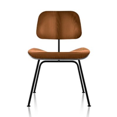 Herman Miller Eames Molded Plywood Dining Chair with Metal Legs - Color: Wood tones - DCM.BK9N - Herman Miller Authorized Retailer