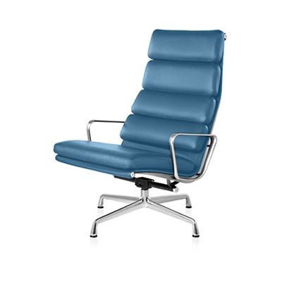 Herman Miller Eames Soft Pad Lounge Chair - Color: Blue - EA422LTI41 - Herman Miller Authorized Retailer
