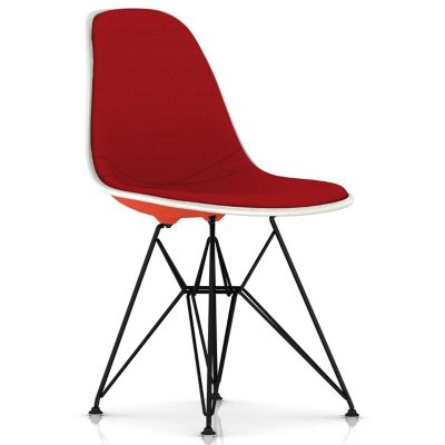 Herman Miller Eames Molded Plastic Side Chair with Wire Base, Upholstered - DSR.UBKZEZF14A43E9 - Herman Miller Authorized Retailer
