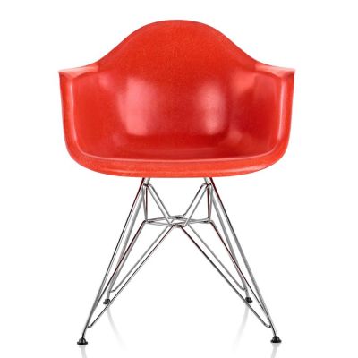 Eames Molded Fiberglass Armchair with Wire Base