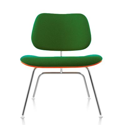 Herman Miller Eames Molded Plywood Lounge Chair with Metal Legs, Upholstered - Color: Green - LCM.U471114A38 - Herman Miller Authorized Retailer