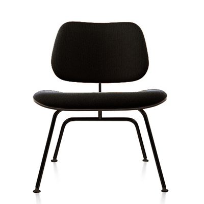 Herman Miller Eames Molded Plywood Lounge Chair with Metal Legs, Upholstered - Color: Black - LCM.UBKEN14A20 - Herman Miller Authorized Retailer