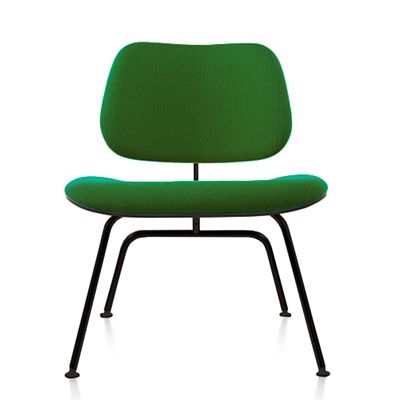 Herman Miller Eames Molded Plywood Lounge Chair with Metal Legs, Upholstered - Color: Green - LCM.UBKEN14A38 - Herman Miller Authorized Retailer