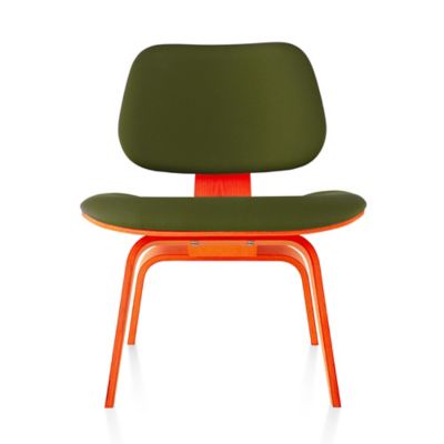 Herman Miller Eames Molded Plywood Lounge Chair with Wood Legs, Upholstered - Color: Green - LCW.U1114A42 - Herman Miller Authorized Retailer