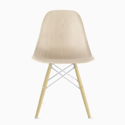 Herman Miller Eames Molded Wood Side Chair with Dowel-Leg Base - Color: White - DWSW.91A2A2E8 - Herman Miller Authorized Retailer