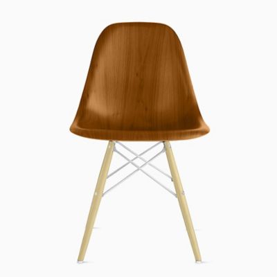 Herman Miller Eames Molded Wood Side Chair with Dowel-Leg Base - Color: Brown - DWSW.91A29NE9 - Herman Miller Authorized Retailer