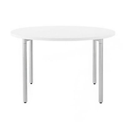 Herman Miller Everywhere Table, Round in White, Size: 42-In. Dia/ X Four Column Base - Herman Miller Authorized Retailer