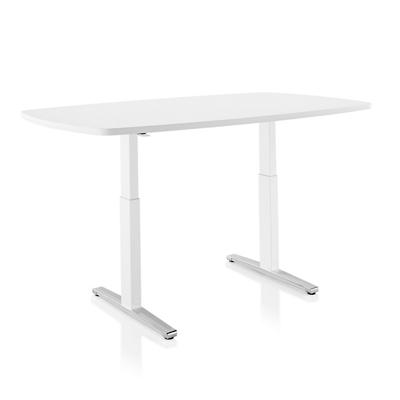 Renew Sit To Stand Desk, Oval T Foot - Laminate Top