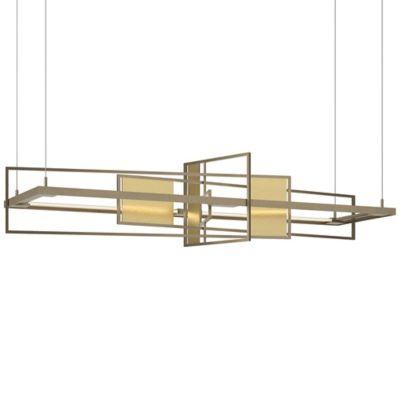 Hubbardton Forge Summer LED Linear Chandelier Light - Color: Brass - 139754