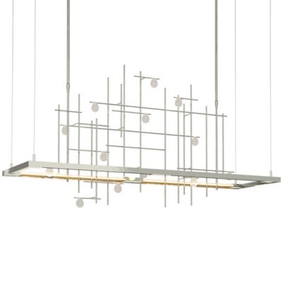 Hubbardton Forge Spring LED Linear Chandelier Light - Color: Silver - 13975