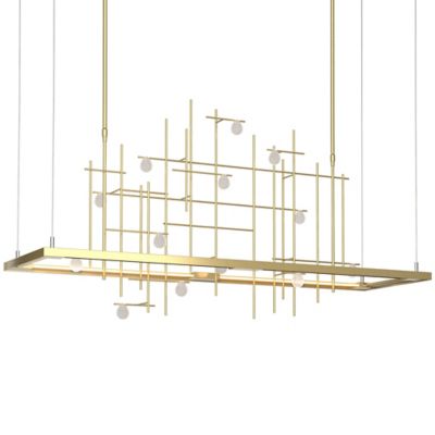 Hubbardton Forge Spring LED Linear Chandelier Light - Color: Brass - 139752