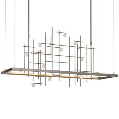 Hubbardton Forge Spring LED Linear Chandelier Light - Color: Bronze - 13975