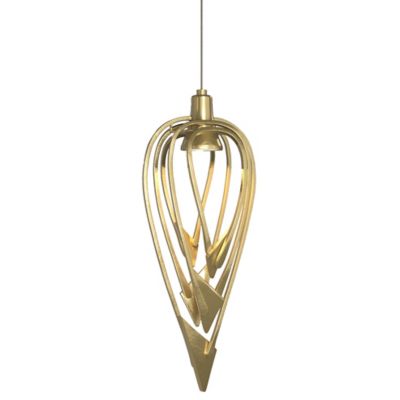 Hubbardton Forge Amulet Mini Pendant Light - Color: Brass - Size: 1 light -