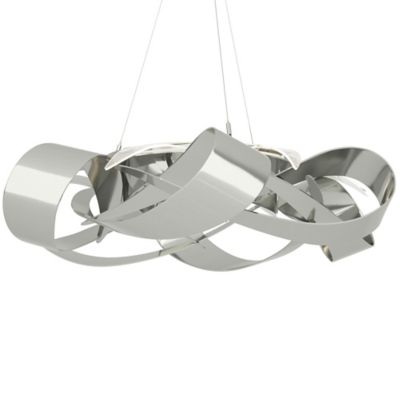 Hubbardton Forge Flux Large LED Pendant Light - Color: Polished - Size: 1 l