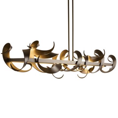 Double Folio LED Linear Chandelier Light - Color: Matte - Size: Long - Hubbardton Forge 137689-1041