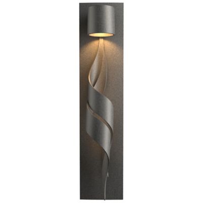 Hubbardton Forge Flux Coastal Outdoor Wall Sconce - Color: Grey - Size: 1 l