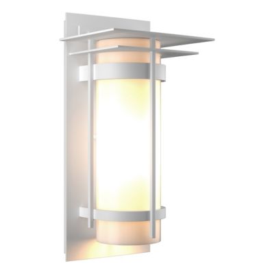 Hubbardton Forge Banded Coastal Outdoor Wall Sconce with Top Plate - Color: