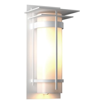 Hubbardton Forge Banded Coastal Outdoor Wall Sconce with Top Plate - Color: