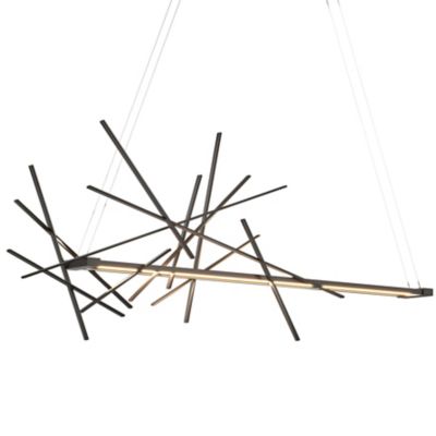 Hubbardton Forge Cascade LED Linear Chandelier - Color: Bronze - Size: 1 li