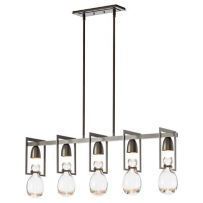 Hubbardton Forge Apothecary Linear Chandelier - Color: Grey - Size: 5 light