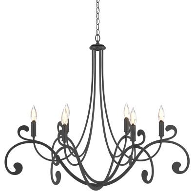 Hubbardton Forge Bella 6 Arm Chandelier - Color: Black - Size: 6 light - 10