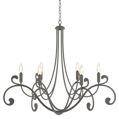 Hubbardton Forge Bella 6 Arm Chandelier - Color: Grey - Size: 6 light - 105