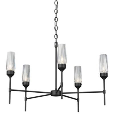 Hubbardton Forge Luma 5 Arm Chandelier - Color: Black - Size: 5 light - 105