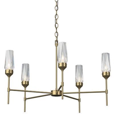 Hubbardton Forge Luma 5 Arm Chandelier - Color: Brass - Size: 5 light - 105