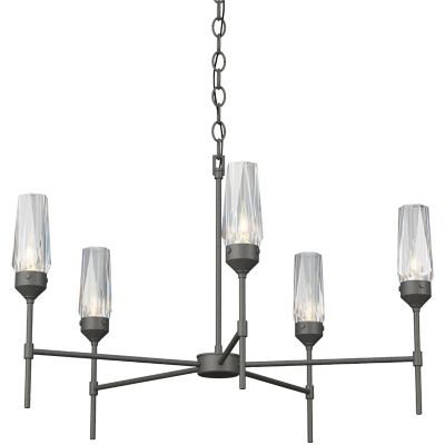 Hubbardton Forge Luma 5 Arm Chandelier - Color: Grey - Size: 5 light - 1050