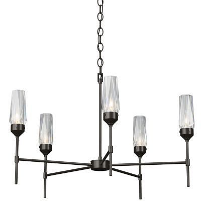 Hubbardton Forge Luma 5 Arm Chandelier - Color: Bronze - Size: 5 light - 10