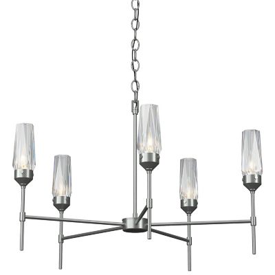 Hubbardton Forge Luma 5 Arm Chandelier - Color: Silver - Size: 5 light - 10