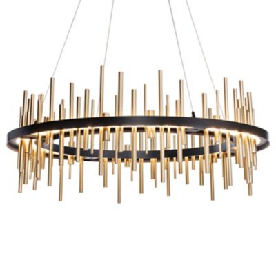 Hubbardton Forge Cityscape Circular LED Pendant Light - Color: Black - 1399