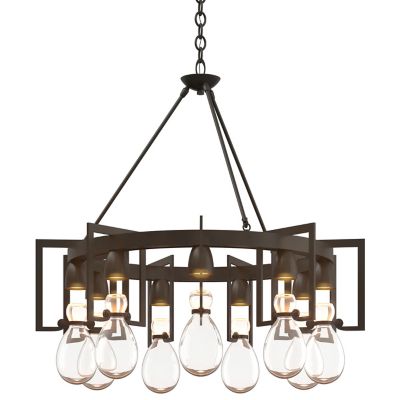 Hubbardton Forge Apothecary Circular Chandelier - Color: Black - Size: 9 li