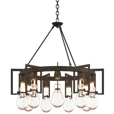 Hubbardton Forge Apothecary Circular Chandelier - Color: Black - Size: 9 li