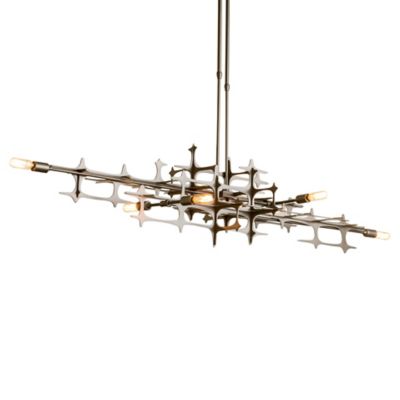 Hubbardton Forge Grid Linear Chandelier Light - Color: Black - Size: Short 