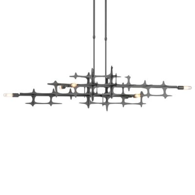 Hubbardton Forge Grid Linear Chandelier Light - Color: Black - Size: Short 