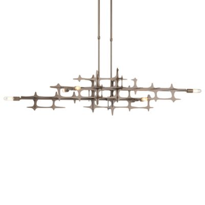 Hubbardton Forge Grid Linear Chandelier Light - Color: Bronze - Size: Short