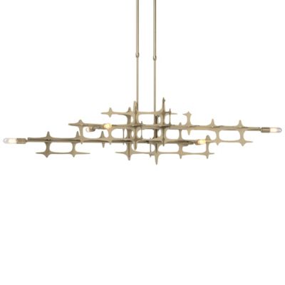 Hubbardton Forge Grid Linear Chandelier Light - Color: Gold - Size: Short -