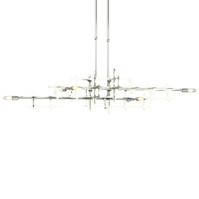 Hubbardton Forge Grid Linear Chandelier Light - Color: Silver - Size: Long 