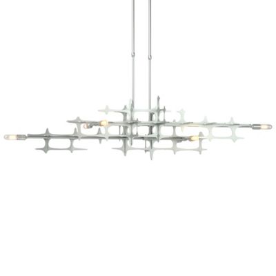 Hubbardton Forge Grid Linear Chandelier Light - Color: Silver - Size: Short