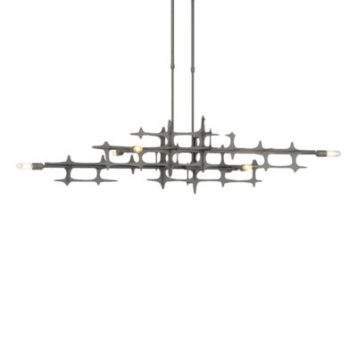 Hubbardton Forge Grid Linear Chandelier Light - Color: Grey - Size: Short -