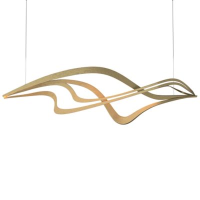 Hubbardton Forge Crossing Waves LED Linear Chandelier Light - Color: Brass 