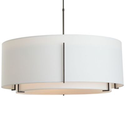 Hubbardton Forge Exos Double Shade Large Scale Pendant Light - Color: White